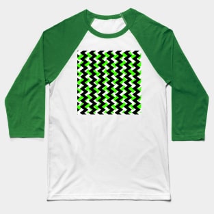 Waves black and green pattern Baseball T-Shirt